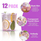 Liacere Plastic Drinking Glasses (Set of 12) 14 oz Purple Plastic Glasses Colors，Kitchen Water Glasses Cup, Bar Tumbler Glassware Set for Beer, Juice, Cocktail, Whiskey, Milk