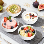 Wheat Straw Small Bowls 10 OZ, Unbreakable Dessert Bowls Set of 6, Microwave & Dishwasher Safe Bowl for Kitchen, Mini Reusable Plastic Bowl for Indoor Outdoor, White