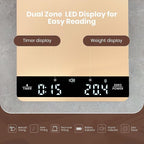 Mini Coffee Scale with Timer, Maestri House Rechargeable Espresso Scale, 2kg/0.1g Accurate Scale for Espresso and Pour-Over Coffee, Portable Digital Kitchen Scale with Automatic Timing-Gold