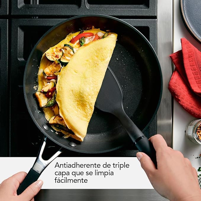 KitchenAid Hard Anodized Nonstick Frying Pans/Skillet Set, 8.25 Inch and 10 Inch, Onyx Black