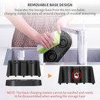 CIRCLE JOY Electric Salt and Pepper Grinder Set Stainless Steel Spice Grinder Automatic Pepper Mills with Easy-to-Carry Dual Charging Station, White Led Light, and Adjustable Coarseness, Silver