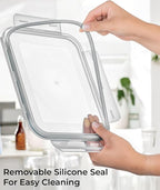 3300 ml/ 112 oz LARGE Glass Food Container with Locking Lid. Ideal for Storing food, vegetables or fruits. Baking Casserole, Lasagna, Baking Or Roasting chicken and lot of other tasty food. BPA Free