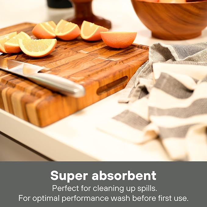 MEEMA Kitchen Towels and Cleaning Cloth | House Cleaning Supplies | Large Home Essentials Dish Towels - 18x28 Inch | Cotton Towel Rags | Super Absorbent Dish Rags | Sets of 4