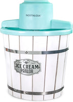 Nostalgia Electric Ice Cream Maker – Parlor Style, Old Fashioned Soft Serve Ice Cream Machine Makes Frozen Yogurt or Gelato in Minutes - Fun Kitchen Appliance – White - 4 Quart