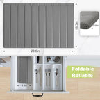 Stone Drying Mat for Kitchen Counter Collapsible, Stain-Defying PU Leather, Absorbent Diatomaceous Earth Bath Mat Quick Dry, Foldable Large Stone Dish Drying Mat for Countertop 23" x 15.3"