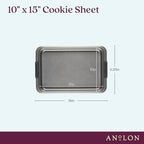 Anolon Advanced Nonstick Bakeware with Grips, Nonstick Cookie Sheet / Baking Sheet - 10 Inch x 15 Inch, Gray