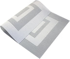 PIGCHCY Placemats - Heat Resistant, Washable Woven Table Mats - Durable Vinyl - Set of 4 (Silver Black)