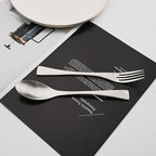 Luxury 304 Stainless Steel Matte Silver Cutlery Flatware Set - Utensil Set Steak Spoons and Forks Knife Silverware Set,Service for 4 (24-Piece)