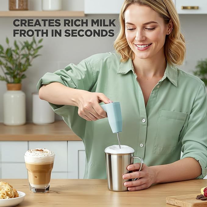 Single Serve Coffee Maker with Built-in Detachable Milk Frother, Iced and Hot Coffee Machine for K Cup & Grounds, 40oz Removable Water Reservoir, 6 Cup Sizes, Fits 7.3" Travel Mug, Teal