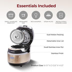 CUCKOO CRP-EHSS0309FG 3-Cup (Uncooked) / 6-Cup (Cooked) Induction Heating Pressure Rice Cooker with Nonstick Inner Pot, 16 Menu Modes, Fuzzy Logic Tech, 3 Voice Guide, Auto Clean (Gold)