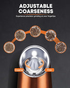 AmuseWit Gravity Electric Salt and Pepper Grinder Set [White Light] USB Rechargeable Automatic Pepper and Salt Mills,Adjustable Coarseness,One-Handed Operation, Copper