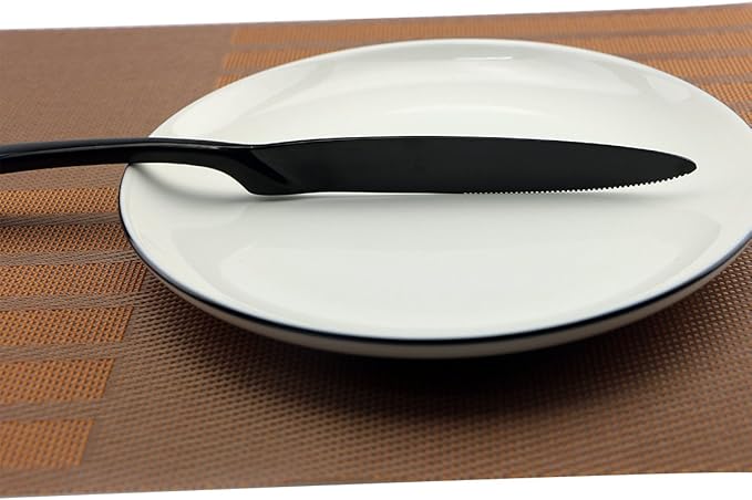 Mirror Polishing Black 18/10 Stainless Steel, 20-Piece Flatware Silverware Set Service for 4 Stainless Steel Cutlery Include Knife Fork Spoon Dishwasher Safe