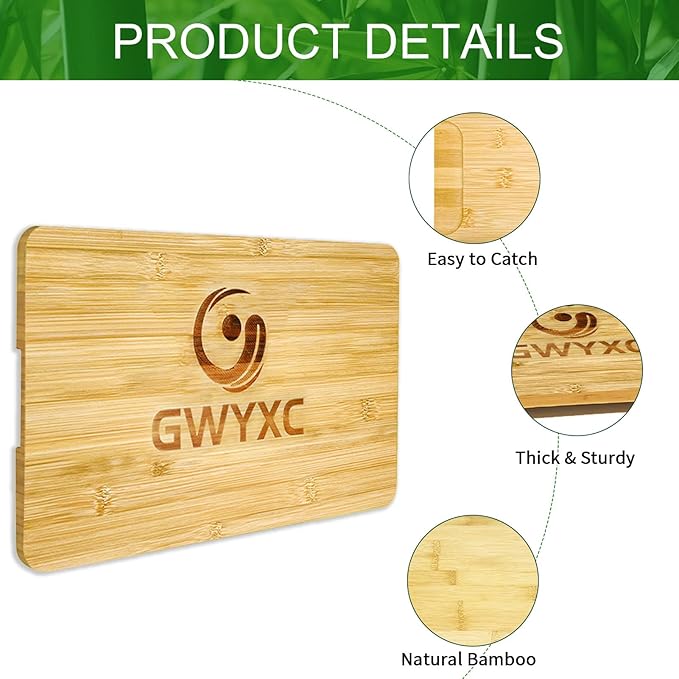 Bamboo Cutting Board Compatible for Panasonic NB-G110P FlashXpress Toaster Oven, with Non-Slip Silicone Feet& Built-in Handle, Space-Saving Design for Toaster Oven Accessories