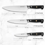 KEEMAKE Kitchen Knife Set, 3PCS Sharp High Carbon Stainless Steel Knives Set for Kitchen with Ergonomic Handle, Chef Knife set Professional Carving Knife Set for Meat Vegetable Fruit