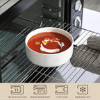 MALACASA 24 OZ Cereal Bowls, 5.8 Inch Soup Bowls Ceramic Bowl Sets of 4, Breakfast Bowls Set for Kitchen, Dishwasher Microwave Oven Safe, White, Series LUNA