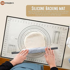 Professional Marble Rolling Pin for Dough - Solid Precise Pizza Dough Roller Marble Rolling Pin for Baking including Silicone Baking Mat, Steel Dough Scraper, Wooden Cradle - Gift for Bakers