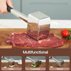 Meat Tenderizer, 304 Stainless Steel Meat Hammer, Heavy Duty Kitchen Meat Mallet,Four-sided Meat Tenderizer Tool, Meat Pounder for Tenderizing Steak, Beef, Chicken, Nut (1.31lb)
