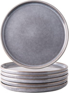 AmorArc Dinner Plates Set of 6, 10.5 Inch Reactive Glaze Ceramic Plates Set, Microwave, Dishwasher Safe, Scratch Resistant, Modern Large Dinnerware Dishes Set Kitchen Stoneware Plates