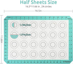 U-Taste 446ºF Heat Resistant Macaron Silicone Baking Mat, Non Stick Reusable Cookies Pastry Sheet Liner with Edge Enhancement Circle Measurement (Half Sheets Size, Pack of 2, Aqua Sky)