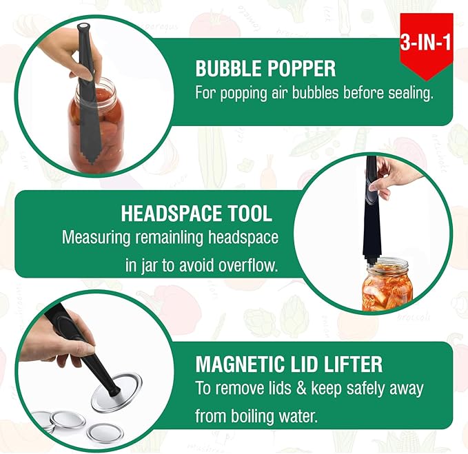 Canning Supplies Starter Kit - Water Bath Canning Pot with Rack,Stainless Steel Canner Kit Set Tools: 2pcs Funnels,3 in 1 Lid Lifter,Ladle,Tongs,Silicon Gloves & Accessories Equipment for Beginner