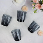 Topsky 10 oz Plastic Water Tumblers | Set of 4 Transparent Unbreakable Drinking Glasses Clear Acrylic Reusable Juice Wine Cups for Home Picnic Party, Dishwasher Safe, Stackable (Gray)