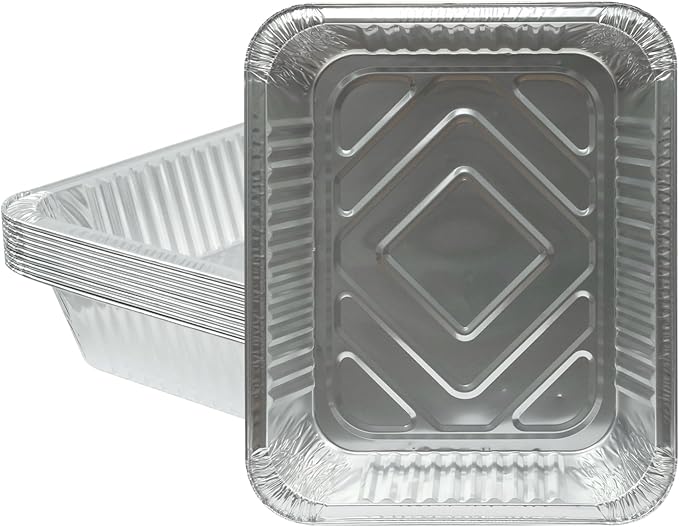 Aluminum Foil Pan, 9×13 Half Size Pans, Disposable Foil Pans for Roasting, Catering,Picnic or Holiday needs (10 Pack)