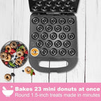 23 Mini Donut Maker Machine – Electric Donut Maker, Non-Stick, Fast Heating, Easy to Use for Home and Restaurants, Perfect for Breakfast, Snacks, Kids Parties, Gift Idea - Makes 23 Doughnuts at Once
