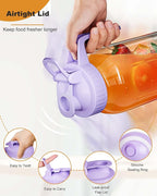 | 2 Pack | 64oz | Glass Mason Jar Pitcher with Lid and Spout, 2 Quart (1.9 Liter) Airtight Glass Water Jug Wide Mouth for Juice, Sun Tea, Iced Coffee, Milk Storage, Purple & Orange