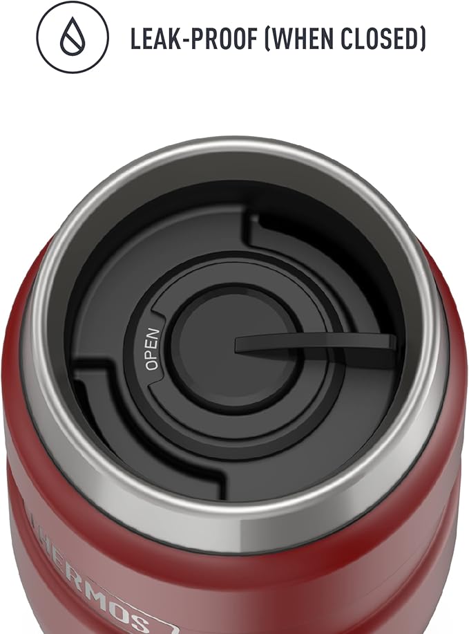 THERMOS Stainless King Vacuum-Insulated Travel Tumbler, 16 Ounce, Rustic Red