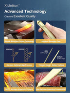 16-Piece Modern Champagne Gold Hammered Silverware Set with Ultra Sharp 2-IN-1 Serrated Knive, Golden 18/10 Stainless Steel Flatware Set, Utensil Cutlery Set for 4 Person, Forks Spoons Knives