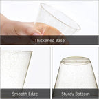 100 Count 9 oz Gold Plastic Cups, Disposable Cocktail Cups for Wedding & Party, Bulk Gold Plastic Tumblers, Fancy Disposable Party Cups for Cold Drinks