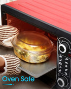 1.8 QT Oval Glass Casserole Dish With Lid, Glass Microwave Casserole Dishes Easy Grab Glass Bakeware with Glass Lid, Glass Dish with Glass Lid