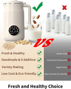 8 in 1 Nut Milk Maker Machine, 50Oz/1.5L Automatic Soy Milk Maker, 10 Blades Blender for Smoothies, Oat, Almond, Juice, Baby Food, with 12H Delay Start, Keep Warm, Boil Water, Self Cleaning