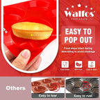 Walfos Silicone Whoopie Pie Baking Pans, Non-Stick Muffin Top Pan Set of 4. Food Grade and BPA Free Silicone,Perfect for Muffin, Eggs, Tarts and More, Dishwasher Safe