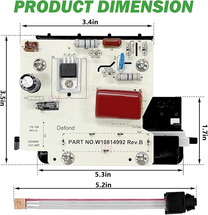 WP9706648 W10814992 Mixer Speed Control Board Replacement for KitchenAid Whirlpool Stand Mixers Parts 9706648 10814992 9706052 9707511 AP6013720 PS11746947