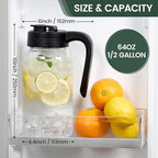 Mason Jar Pitcher - Airtight & Leakproof Glass Pitcher with Lid, Perfect for Breastmilk, Cold Brew, and Sun Tea, 2 Quart (64 oz) Mason Jar with Pour Spout Lid