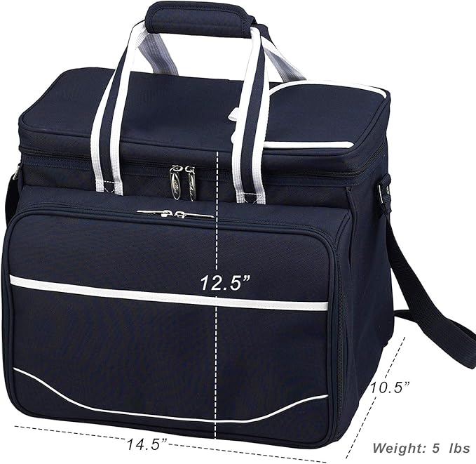 Picnic at Ascot Original Insulated picnic cooler with Service for 4 -Designed & Assembled in the USA