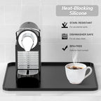Silicone Coffee Mat,16"×16" Waterproof Heat Resistant Bar Mat for Espresso Machine Station Accessories,Non Slip Dish Drying Mat for Kitchen Counter,Home Decor Essentials,Black