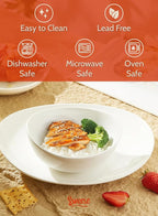 Sweese Porcelain Bowls Set - 6 Inch, 18 oz, White, for Soup, Cereal, Fruit, Rice, Set of 6 - Microwave, Dishwasher, Oven Safe