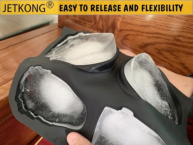 JETKONG Skull Cake Pan Silicone Skull Cakelet Mold Skull Pirate Cake Tin Baking Pan (Black)