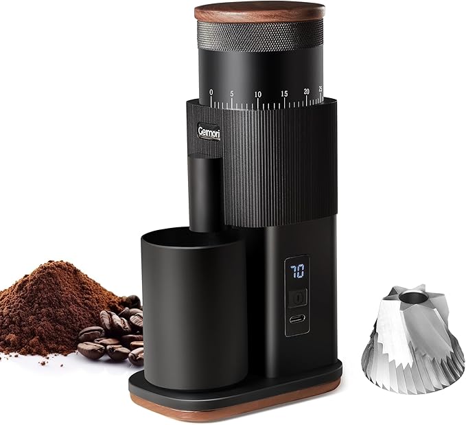 Coffee Grinder,Wirsh Portable Cordless Rechargeable Coffee Grinder Geimori T38 with Conical Burrs,3600mAh Batteries,Grind Settings for Espresso,Pour Over,French Press,Camping,Travel&Home Use