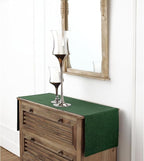 Solino Home Linen Table Runner 132 Inches Long - Athena, 100% Pure Linen Forest Green 14 x 132 Inch Table Runner for Dining, Fall, Autumn