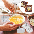 Uncle Jack 4 Pieces Food Ring Molds Set, Stainless Steel Cake Ring Mold with Pusher, for Kitchen Tools, Baking Pastry, Cake, Mousse (Include 4 Rings and 2 Pushers)