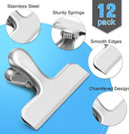 24 Pack Bag Clips, Heavy Duty Chip Clips, Stainless Steel Chip Bag Clip,for Kitchen and Office to Seal Coffee Bags, Paper Sheets, Metal Clip Air Tight Seal-3 Inches(Silver)