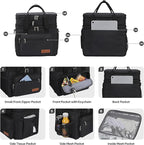 Maelstrom Lunch Box, 23L Insulated Lunch Bag, Expandable Double Deck Cooler Bag, Lightweight Leakproof Tote Bag With Side Tissue Pocket, Suit For Men and Women, Black