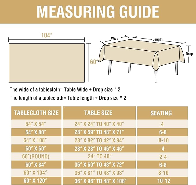 H.VERSAILTEX Linen Table Cloths Rectangle 60 x 104 Inch Premium Tablecloth Spill-Proof Waterproof Table Cover for Dining Buffet Feature Extra Soft and Thick Fabric Wrinkle Free, White