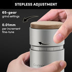 Burr Coffee Grinder,Wirsh Portable Electric Grinder Geimori T38 Plus,Espresso Grinder with Conical Burr,Stepless Grind Settings from Fine to Coarse for Espresso,Drip,French Press,Home&Travel Use