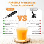 Masticating Juicer Attachment for KitchenAid Stand Mixer, Cold Pressed Juicer Machine, Slow Masticating Juicer Attachment with Dual Feed Chute and Pusher by FGREEBLE