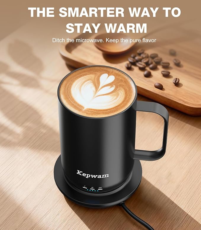 Self-Heating Coffee Mug T1, 16oz Rechargeable Heated Coffee Mug, Smart Coffee Warmer Mug with App-Controlled,Advanced Temperature-Controlled Heating Coffee Gifts for Women Men Coffee Lover