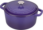 Enameled Cast Iron Dutch Oven Pot with Lid, for Bread Baking, Round Bread Oven- include Sourdough Bread Baking Supplies Set, 4.5QT, Purple